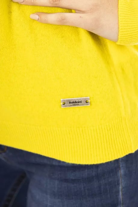 Gelber Kaschmir Rundhalsausschnitt-Pullover - Image 4
