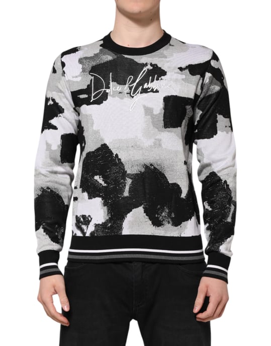 Bedruckter Baumwoll-Pullover mit langen Ärmeln - Image 1