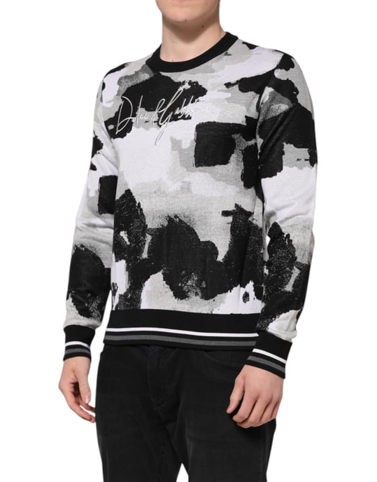 Bedruckter Baumwoll-Pullover mit langen Ärmeln - Image 3
