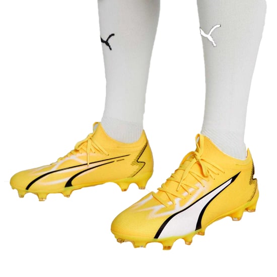 Puma - "Ultra Match" Fußball-Stiefel für Herren/Damen Unisex (Kräftiges Gelb/Schwarz/Puma Weiß) - Image 6