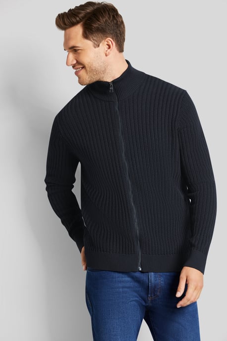 Bugatti Herren Strickjacke mit einem Materialmix - Image 1