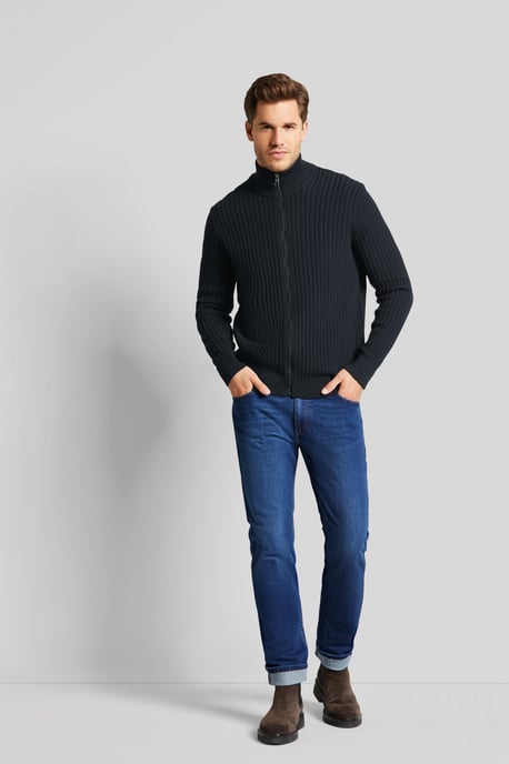 Bugatti Herren Strickjacke mit einem Materialmix - Image 4