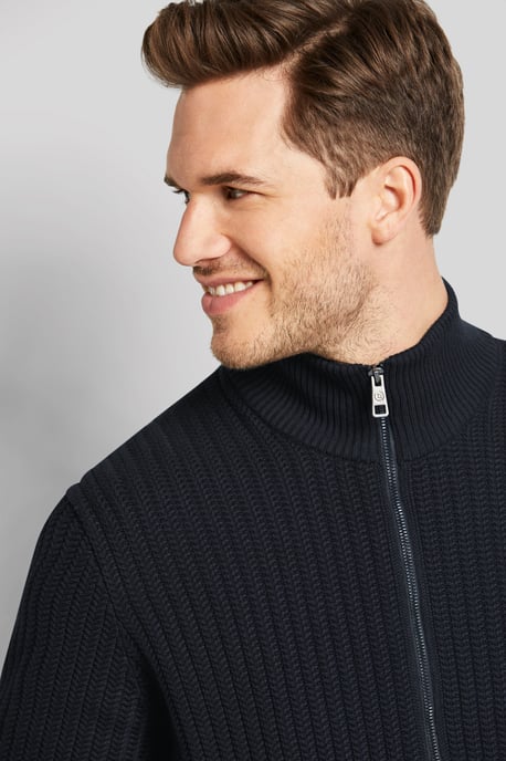 Bugatti Herren Strickjacke mit einem Materialmix - Image 5