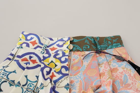 Patchwork Highwaist Shorts aus Seidenbrokat - Image 4