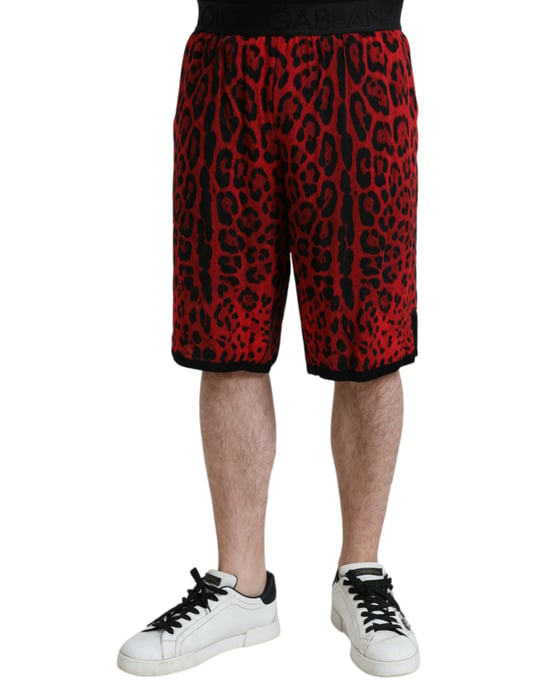 Rote Leopardenmuster Shorts Stil Pan75018 - Image 1