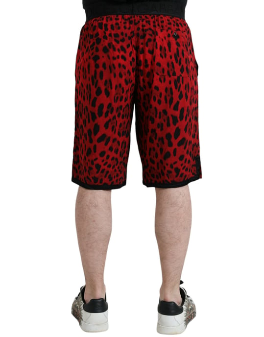Rote Leopardenmuster Shorts Stil Pan75018 - Image 2