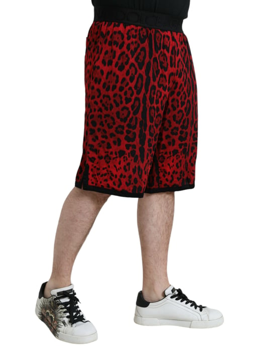 Rote Leopardenmuster Shorts Stil Pan75018 - Image 3