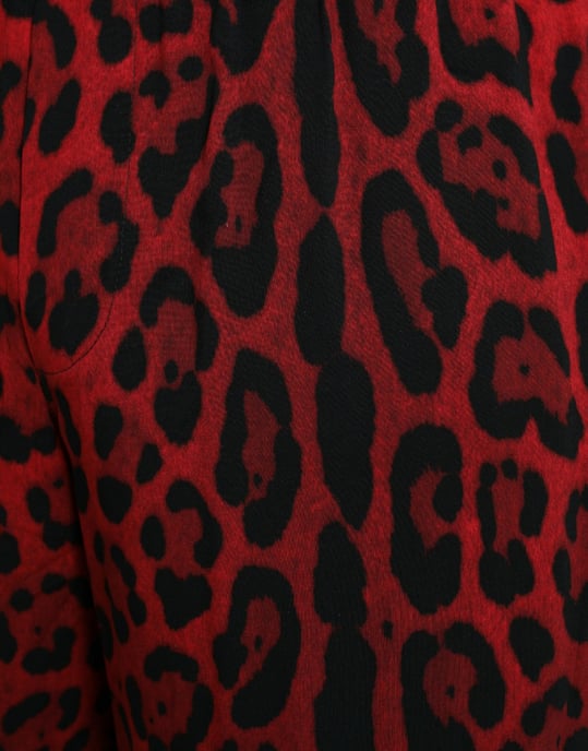 Rote Leopardenmuster Shorts Stil Pan75018 - Image 4