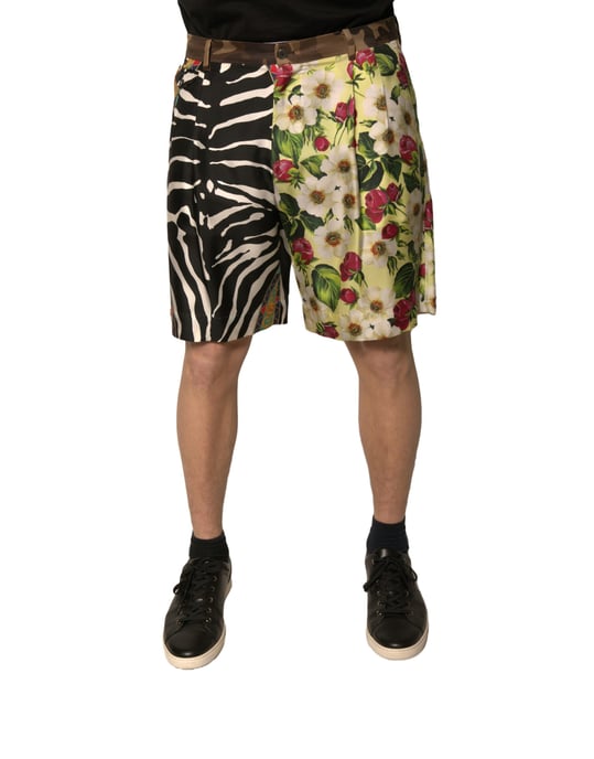 Sommer Shorts mit floralem Zebra-Muster - Image 1