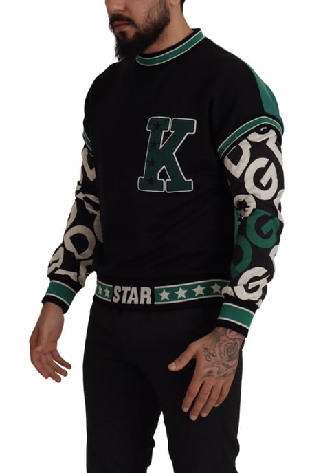 Schwarzes Baumwoll-Sweatshirt mit Rundhalsausschnitt - Image 2