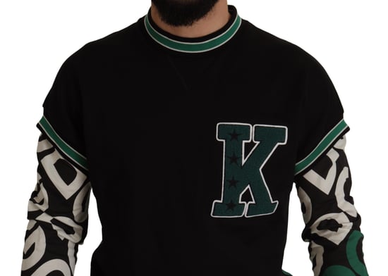 Schwarzes Baumwoll-Sweatshirt mit Rundhalsausschnitt - Image 4