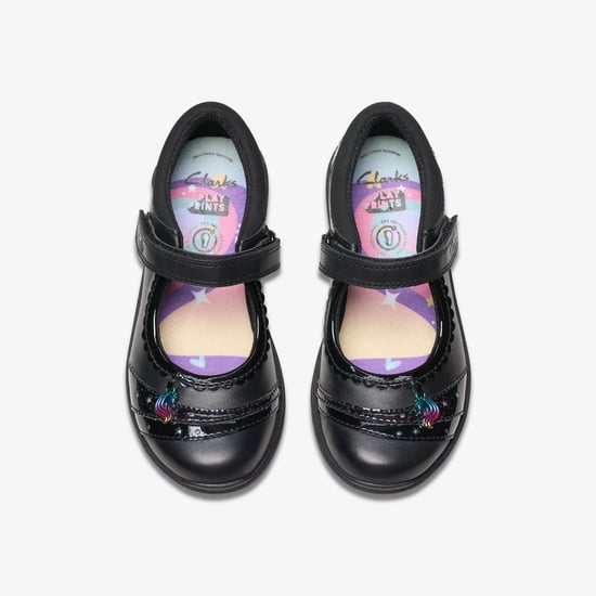 Relda Spark Kinder Schwarz Leder Schuhe - Image 6