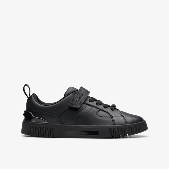 Oslo Sky Kinder Schwarz Leder Schuhe - Image 1