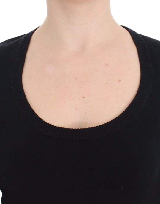 Schwarzer Strickpullover Langarm Rundhals - Image 5