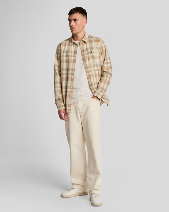Lyle & Scott Baumwoll-T-Shirt mit Rundhalsausschnitt – Sand - Image 2