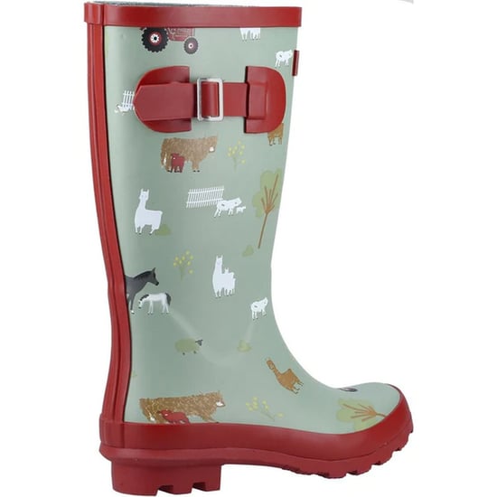 Cotswold - Kinder Gummistiefel, Hof (Khakigrün/Rot) - Image 2