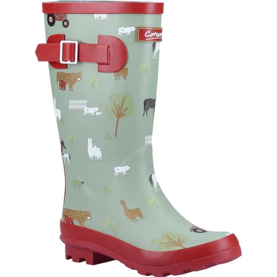 Cotswold - Kinder Gummistiefel, Hof (Khakigrün/Rot) - Image 3