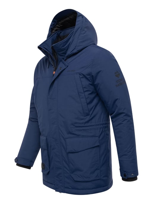 Stone Harbour Herren Parka Wadiim mit Kapuze & Zwei-Wege-Reißverschluss - Image 3