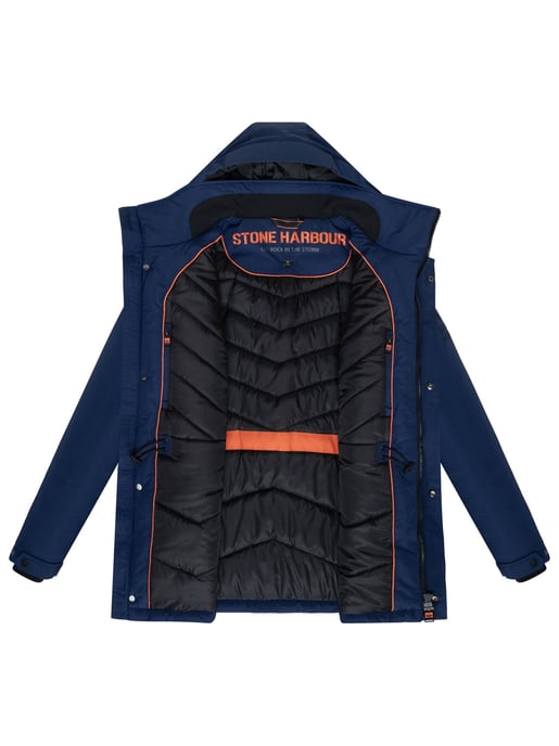 Stone Harbour Herren Parka Wadiim mit Kapuze & Zwei-Wege-Reißverschluss - Image 5