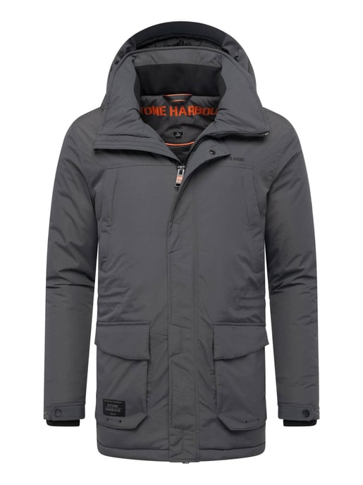 Stone Harbour Herren Parka Wadiim mit Kapuze & Zwei-Wege-Reißverschluss - Image 1