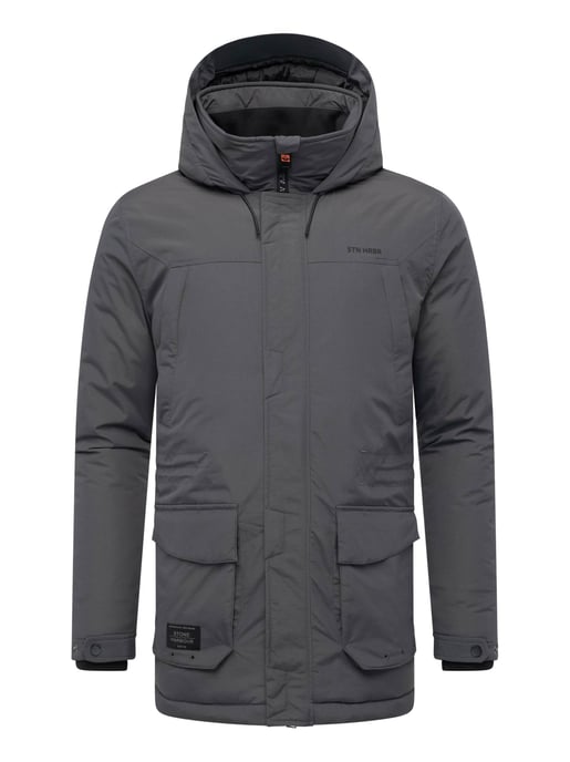 Stone Harbour Herren Parka Wadiim mit Kapuze & Zwei-Wege-Reißverschluss - Image 2