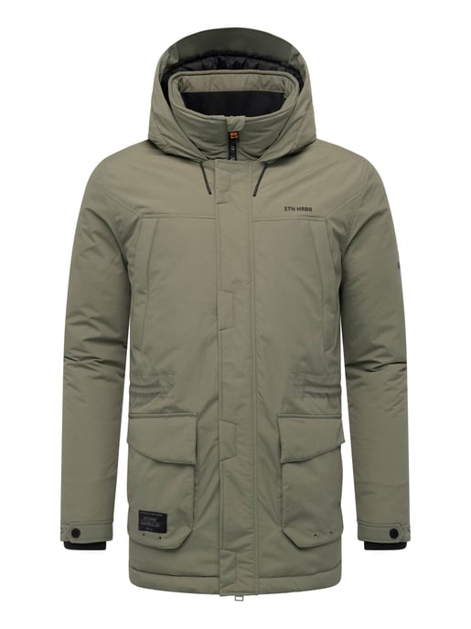 Stone Harbour Herren Parka Wadiim mit Kapuze & Zwei-Wege-Reißverschluss - Image 2