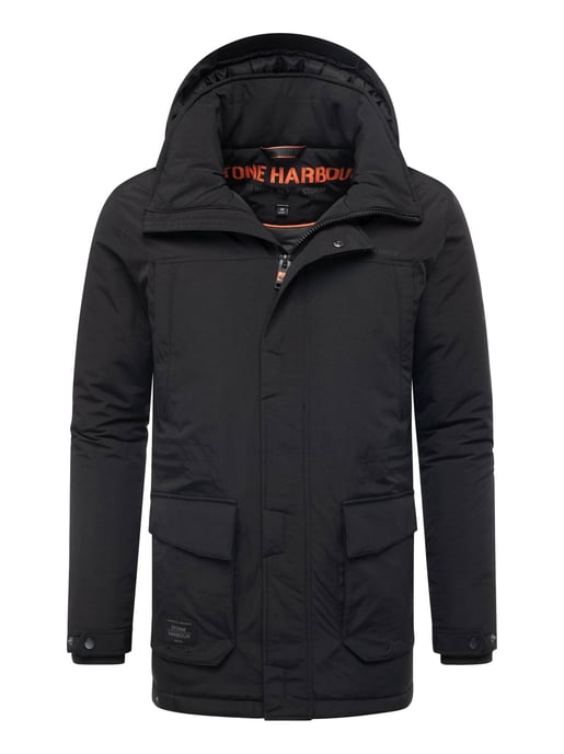 Stone Harbour Herren Parka Wadiim mit Kapuze & Zwei-Wege-Reißverschluss - Image 1