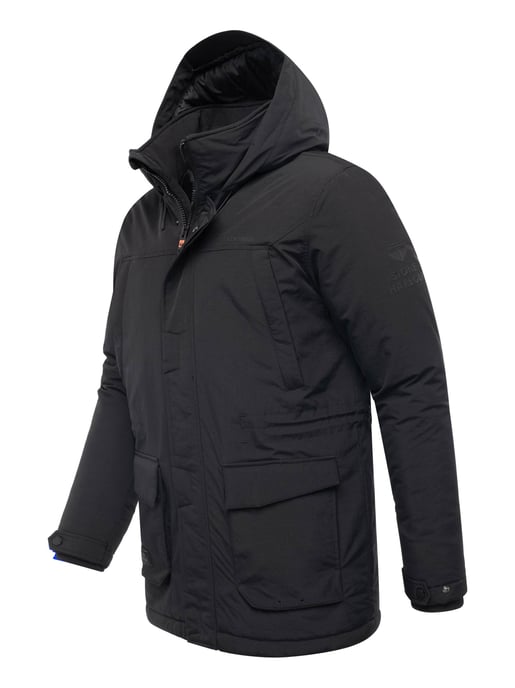 Stone Harbour Herren Parka Wadiim mit Kapuze & Zwei-Wege-Reißverschluss - Image 3