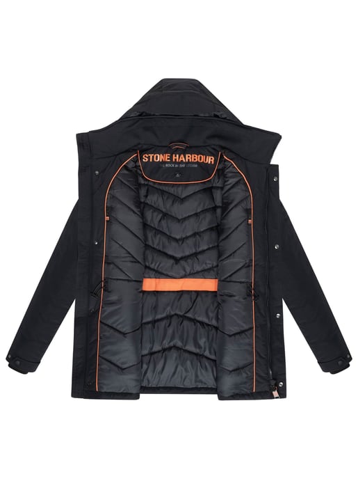 Stone Harbour Herren Parka Wadiim mit Kapuze & Zwei-Wege-Reißverschluss - Image 5