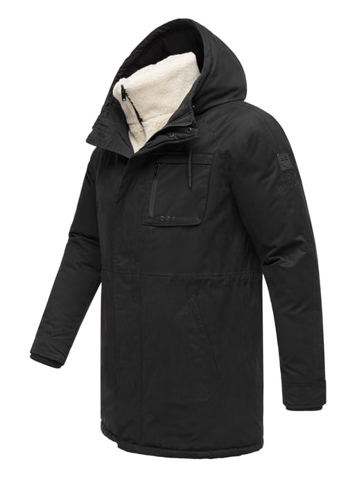 Stone Harbour Herren Winterjacke Navroos mit abnehmbarem Teddyfellkragen & Fleecefutter - Image 4