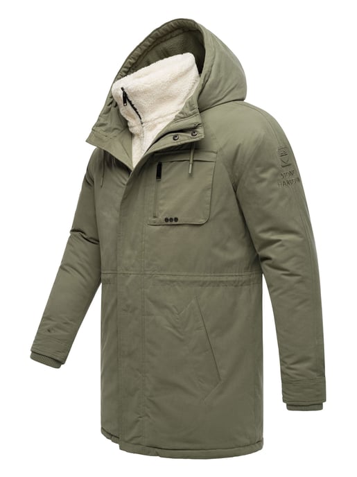 Stone Harbour Herren Winterjacke Navroos mit abnehmbarem Teddyfellkragen & Fleecefutter - Image 4