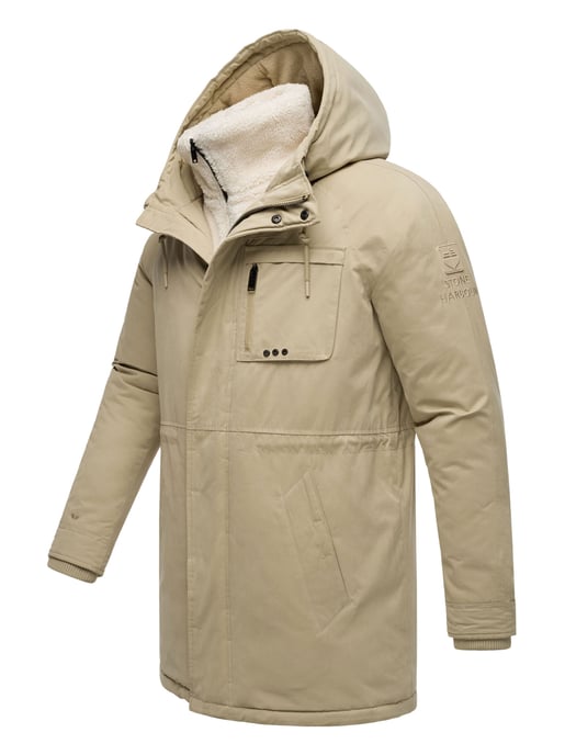 Stone Harbour Herren Winterjacke Navroos mit abnehmbarem Teddyfellkragen & Fleecefutter - Image 4