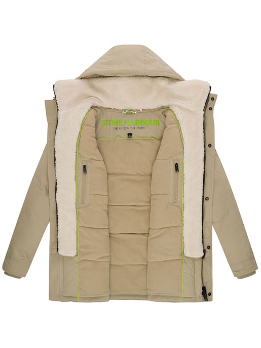 Stone Harbour Herren Winterjacke Navroos mit abnehmbarem Teddyfellkragen & Fleecefutter - Image 6