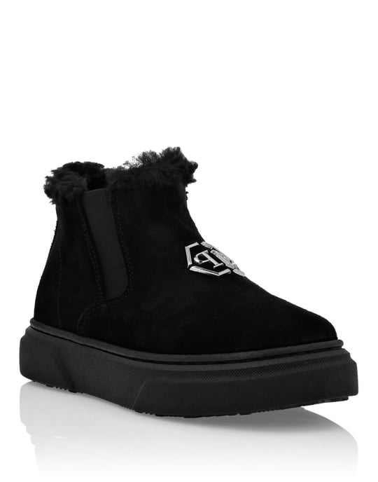 Eco Shearling Suede Anckle Boots - Image 1