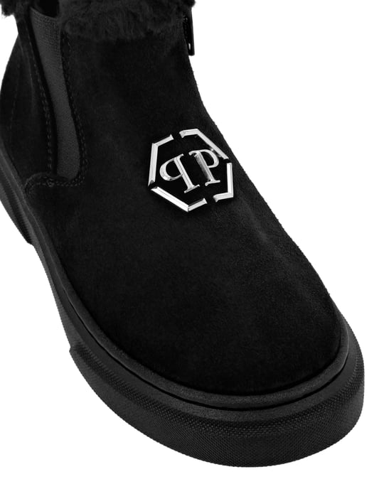 Eco Shearling Suede Anckle Boots - Image 3