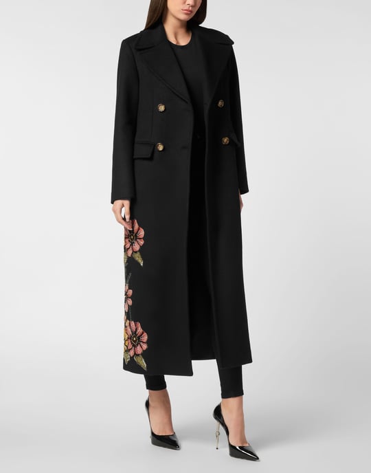Double-Breasted Embroidered Long Coat Fairy - Image 3