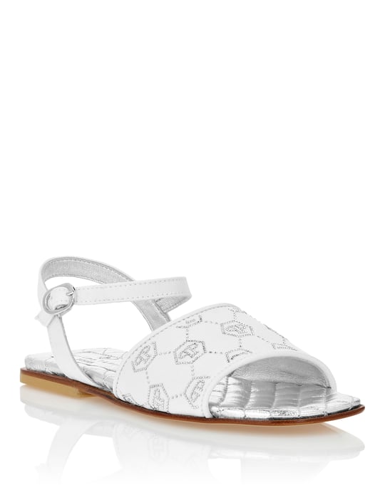 Satin Flat Sandals Monogram Strass - Image 1
