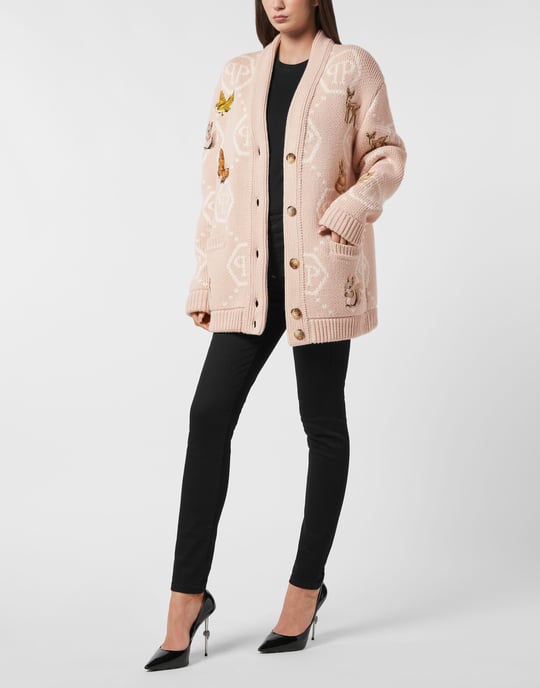 Long Oversized Cardigan With Fairy Embroidery - Image 3