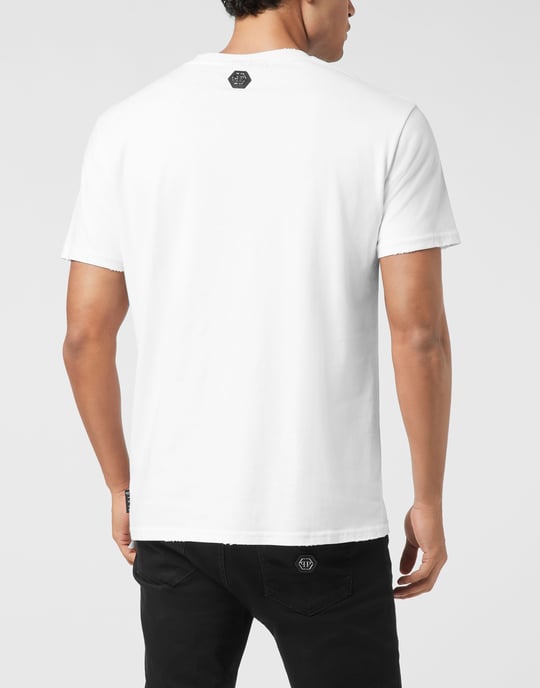 Washed Round Neck T-Shirt Skull America - Image 4