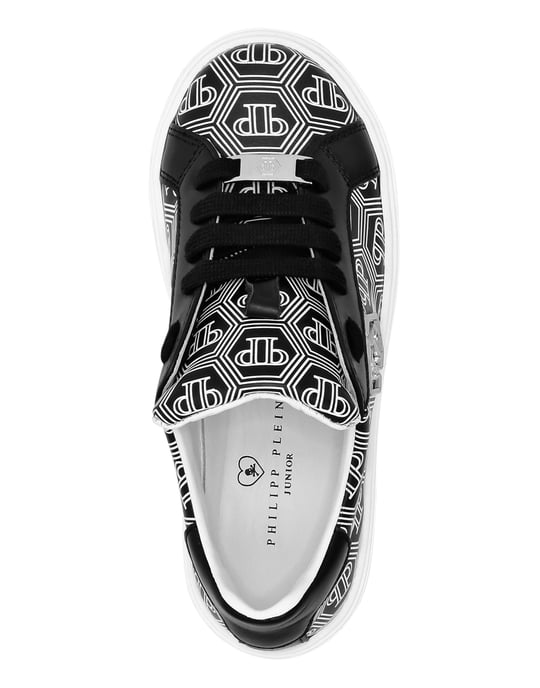 Leather Lo-Top Sneakers Hexagon Monogram - Image 3