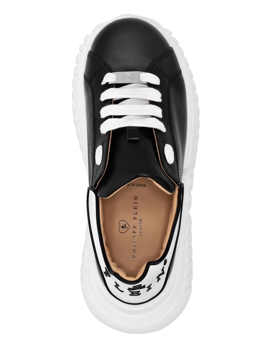 Leather Lo-Top Sneakers Hexagon Insert Sole And Plein - Image 4