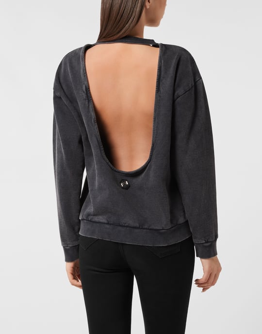 Open Back Roundneck Sweatshirt Love Plein - Image 5