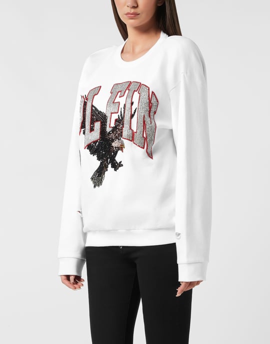 Open Back Roundneck Sweatshirt Plein Eagle - Image 5