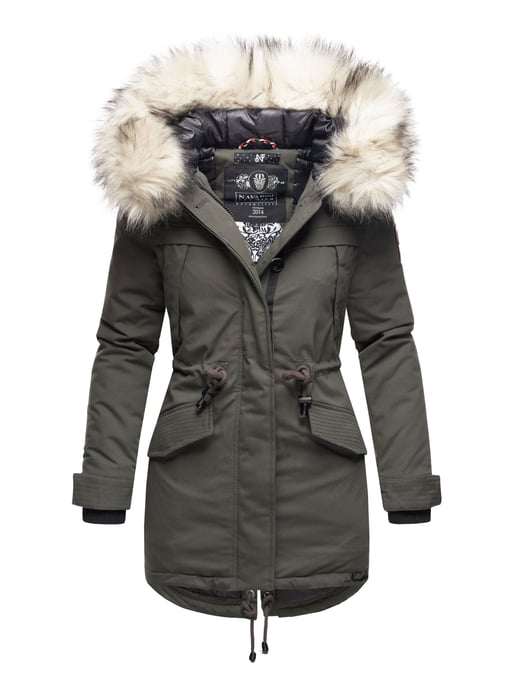 Navahoo Premium Damen Winterjacke Lady Like – Klassischer Parka mit Abnehmbarem Kunstfellkragen - Image 1