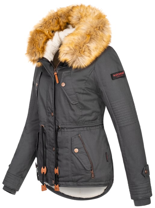Navahoo Damen Winterjacke Pearl – Kurz-Parka mit Teddyfell & Abnehmbarem Kunstfellkragen - Image 3