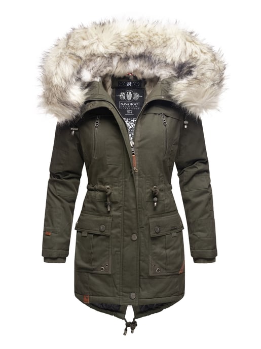 Navahoo Premium Damen Winterjacke Honigfee – Warmer Parka mit Abnehmbarem Kunstfellkragen - Image 1