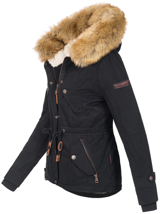 Navahoo Damen Winterjacke Pearl – Kurz-Parka mit Teddyfell & Abnehmbarem Kunstfellkragen - Image 2