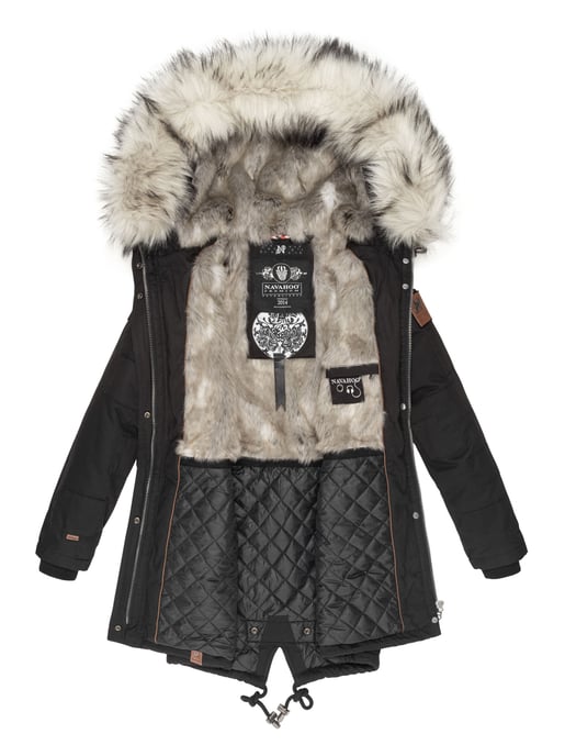 Navahoo Premium Damen Winterjacke Honigfee – Warmer Parka mit Abnehmbarem Kunstfellkragen - Image 4