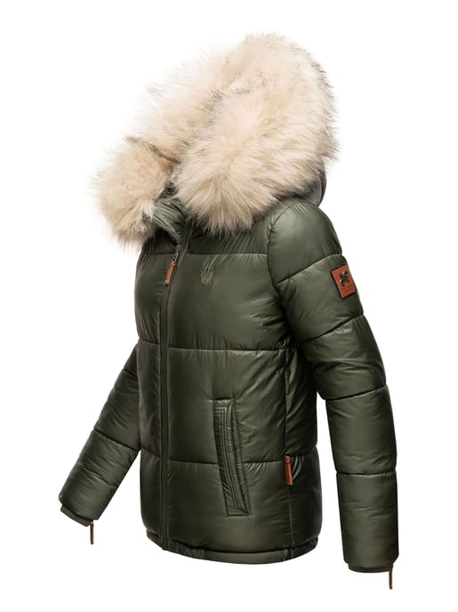 Navahoo Premium Damen Winterjacke Tikunaa – Puffer Look, Warm & Mit Kunstfellkragen - Image 3