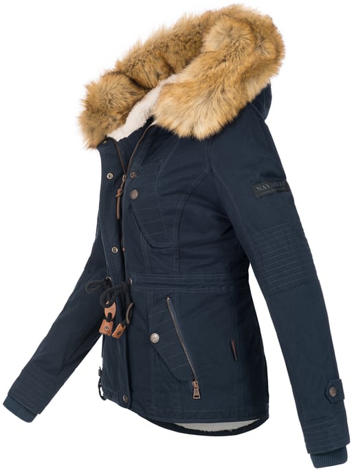 Navahoo Damen Winterjacke Pearl – Kurz-Parka mit Teddyfell & Abnehmbarem Kunstfellkragen - Image 2